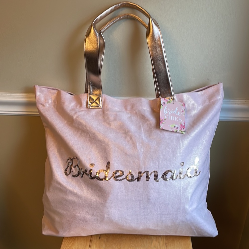 Bridesmaid Rose Tote NWT 18”x16”